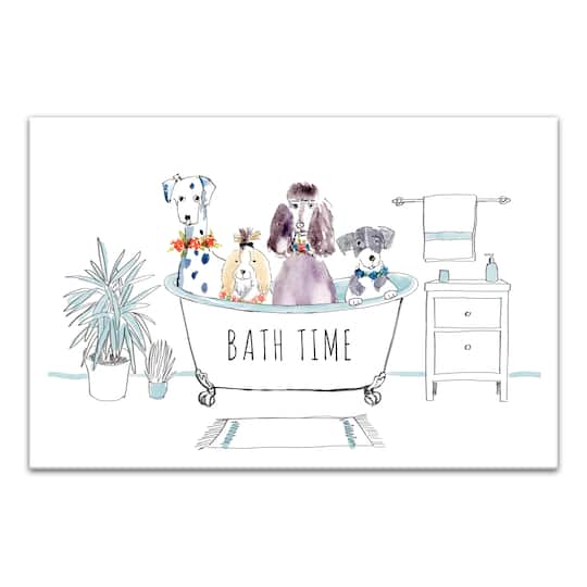 Bath Time Dog 1 Canvas Wall Art